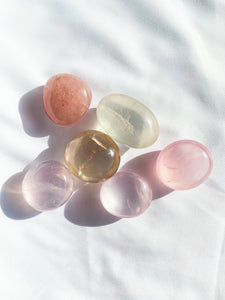 Gemmy Rose Quartz Palmstones