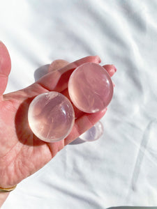 Gemmy Rose Quartz Palmstones